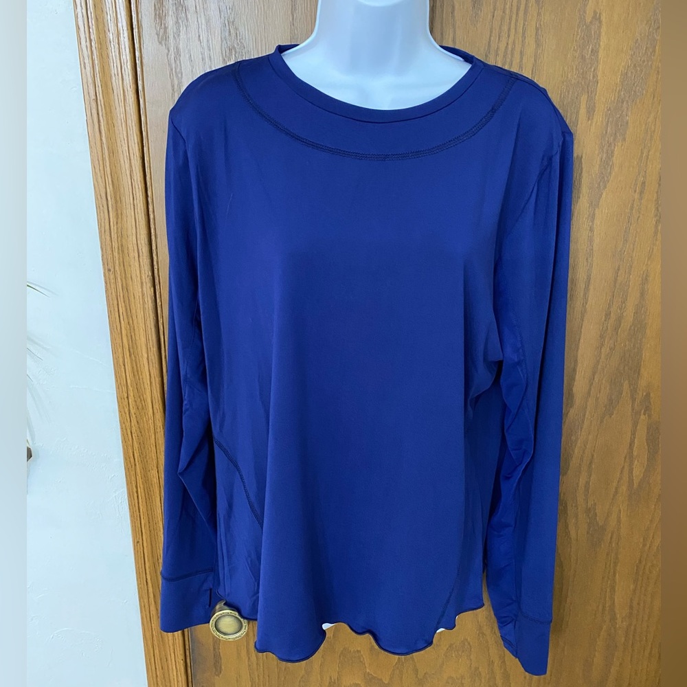 Women’s, NWT, Gottex, XL, Color Royal Blue, Long Sleeve Athletic Top